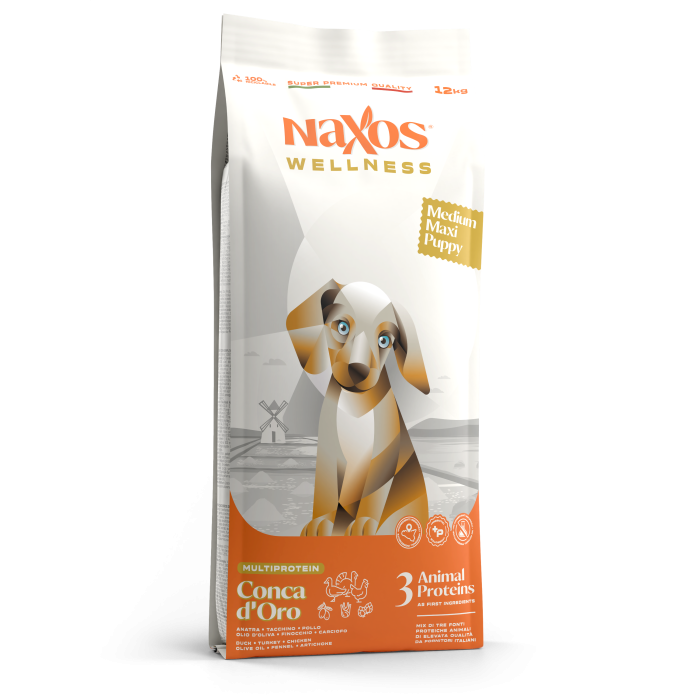DÁREK - NAXOS wellness puppy medium/maxi kuřecí, krůtí, kachní 12kg