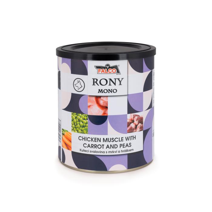 DÁREK - RONY MONO kuřecí svalovina s mrkví a hráškem 800g