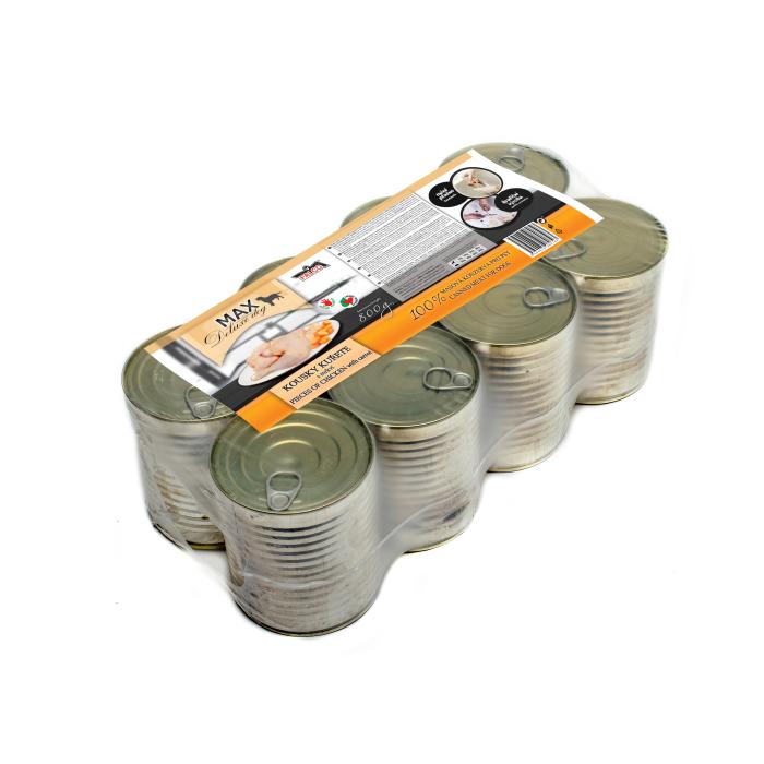 MAX kousky kuřete s mrkví 800g CHOVATELSKÉ BALENÍ 8 ks