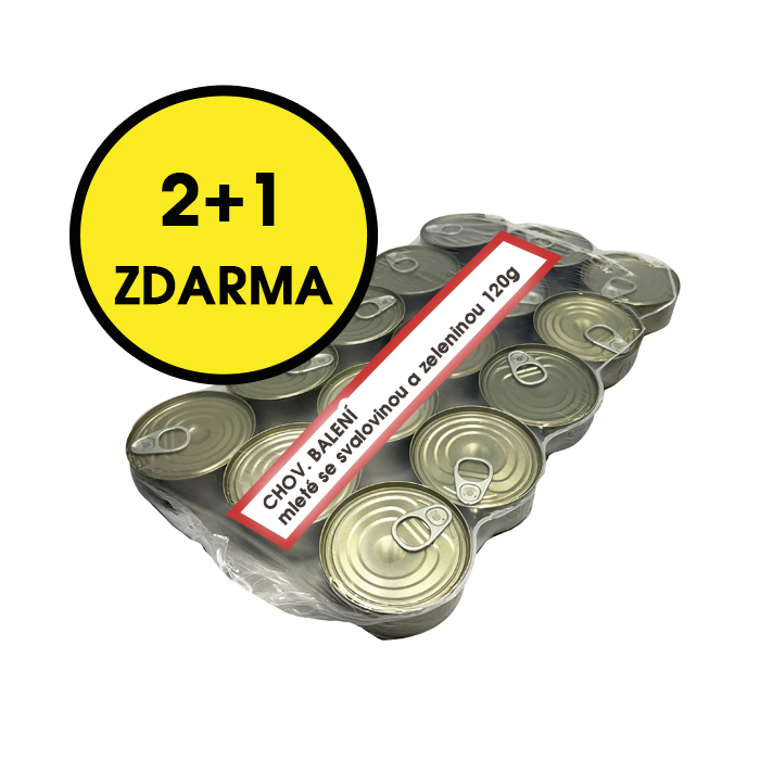 mleté se svalovinou mrkev/špenát  120g CHOVATELSKÉ BALENÍ 15 ks