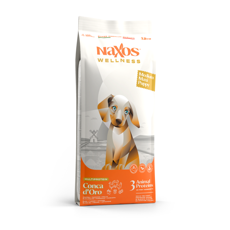 NAXOS wellness puppy medium/maxi kuřecí, krůtí, kachní 12kg