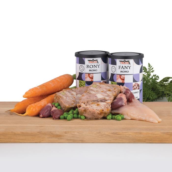 RONY MONO kuřecí svalovina s mrkví a hráškem 400g