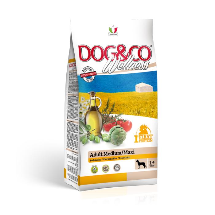 DOG&CO wellness adult medium/maxi kuře s rýží 12kg