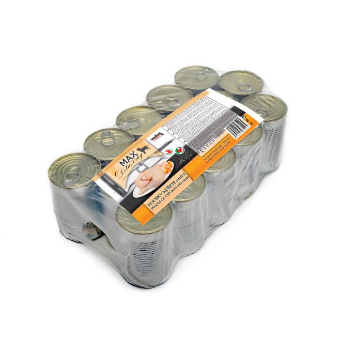 MAX kousky kuřete s mrkví 400g CHOVATELSKÉ BALENÍ 15 ks